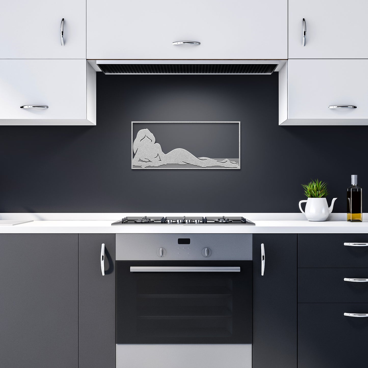 Sexy Lady Laying On The Beach Metal Wall Art