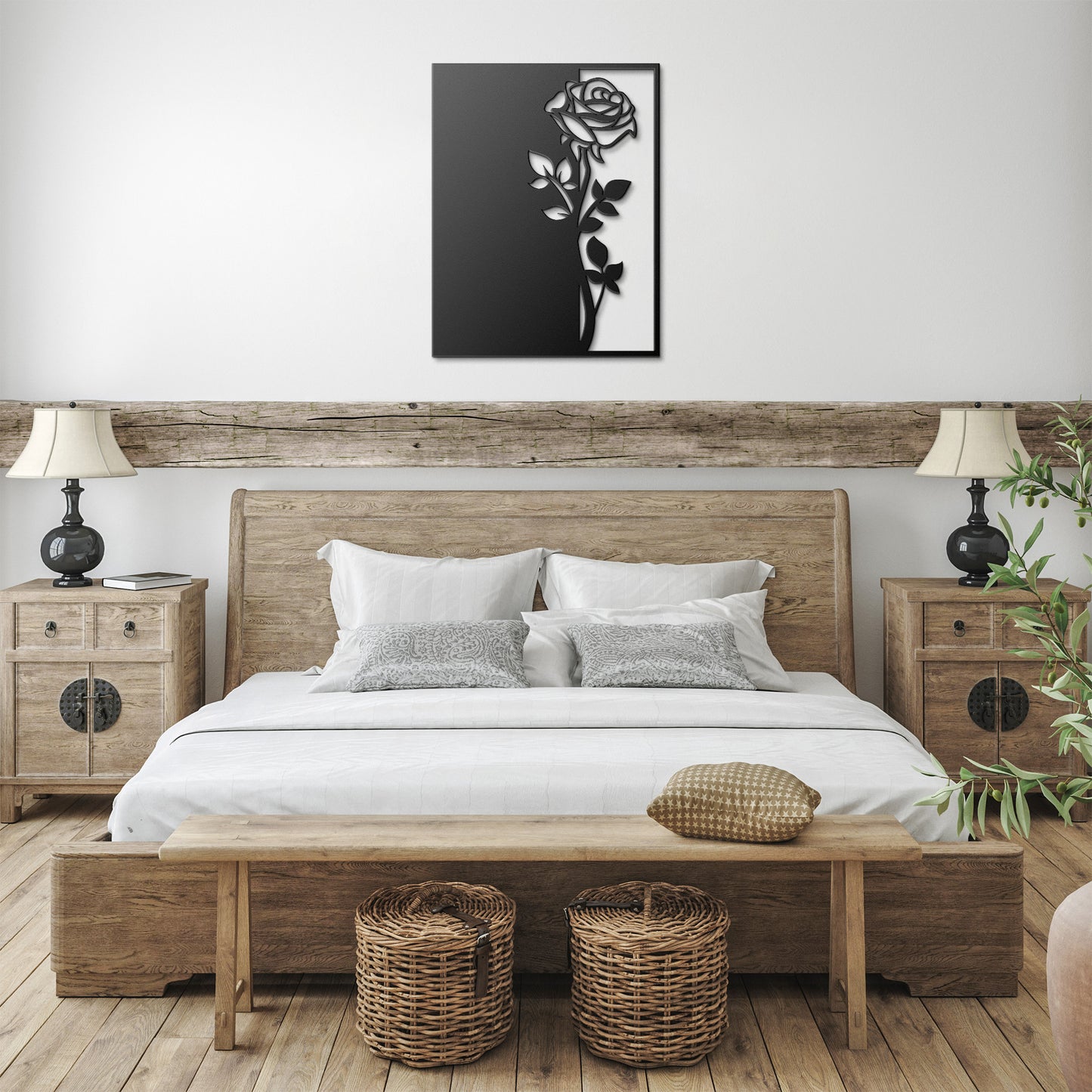 Shadow Of a Beautiful Rose Metal Wall Art