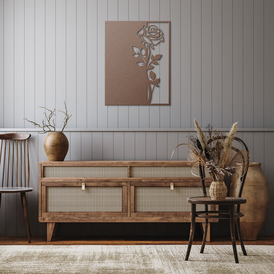 Shadow Of a Beautiful Rose Metal Wall Art