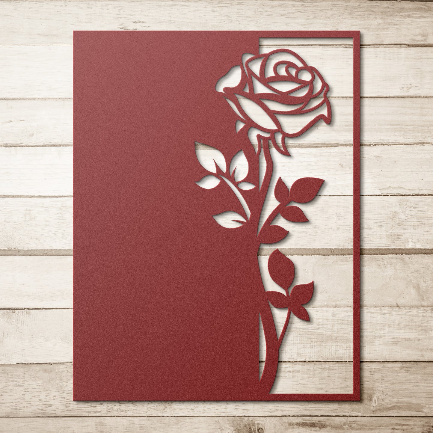Shadow Of a Beautiful Rose Metal Wall Art