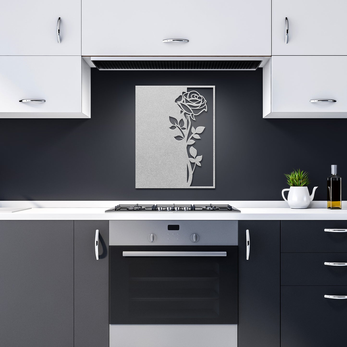 Shadow Of a Beautiful Rose Metal Wall Art