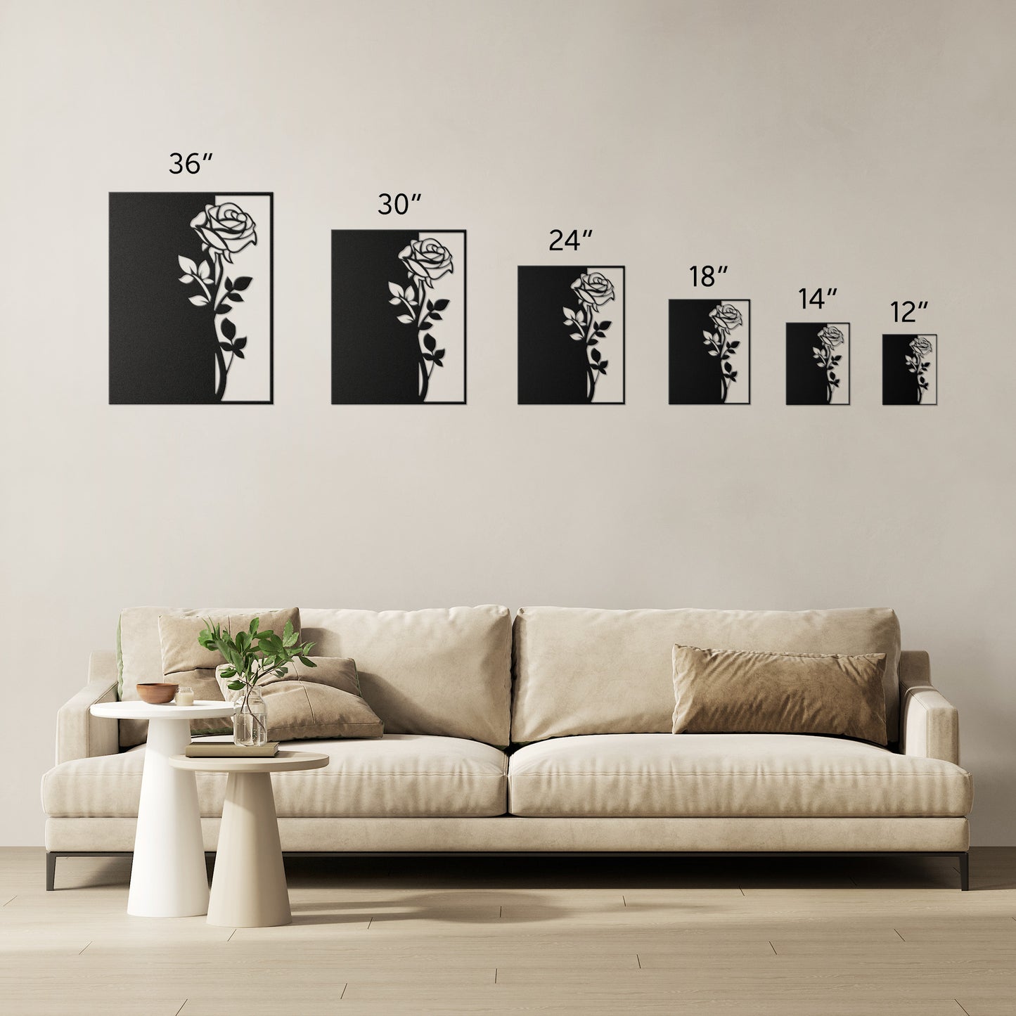 Shadow Of a Beautiful Rose Metal Wall Art