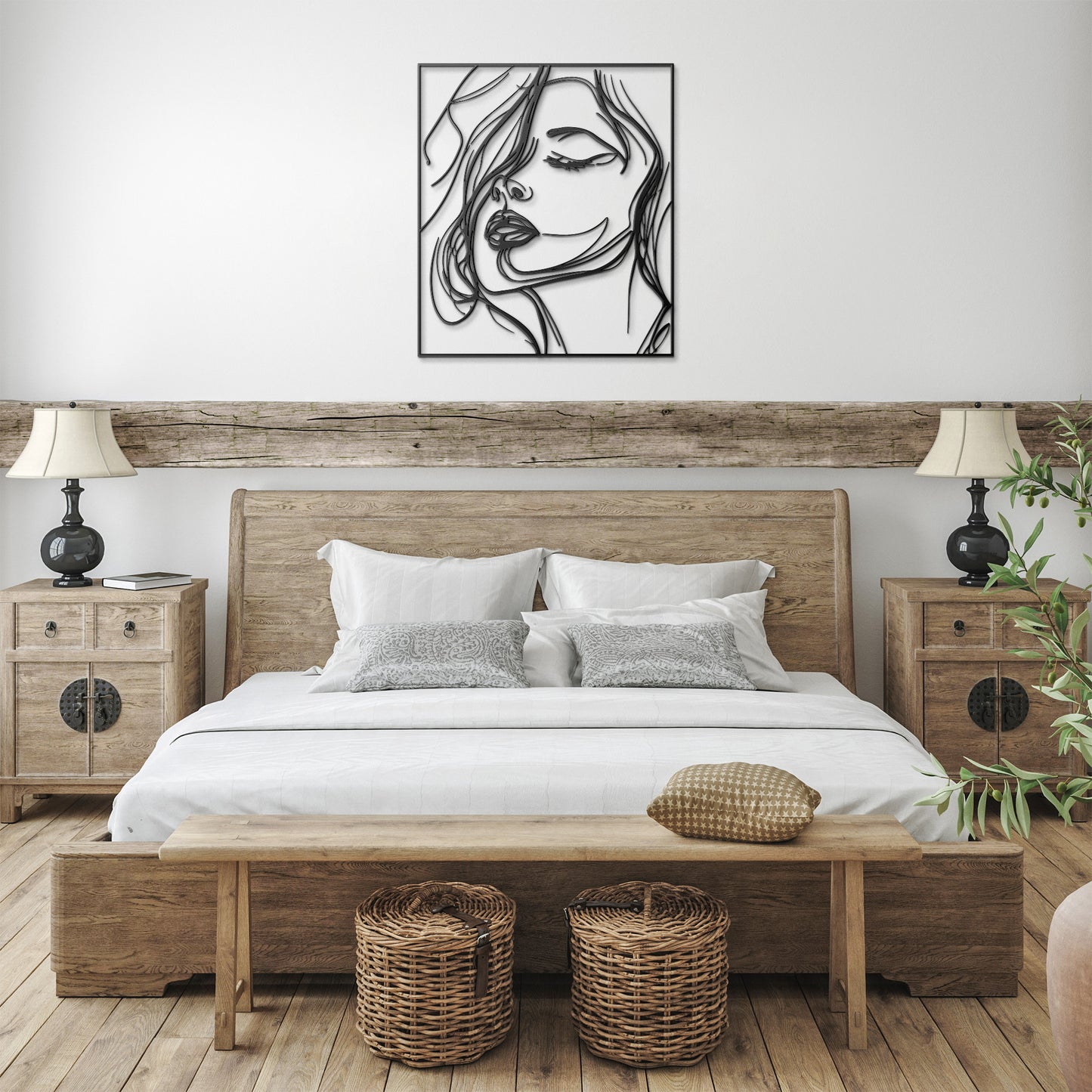 Sketch Of A Beautiful Woman Metal Wall Art