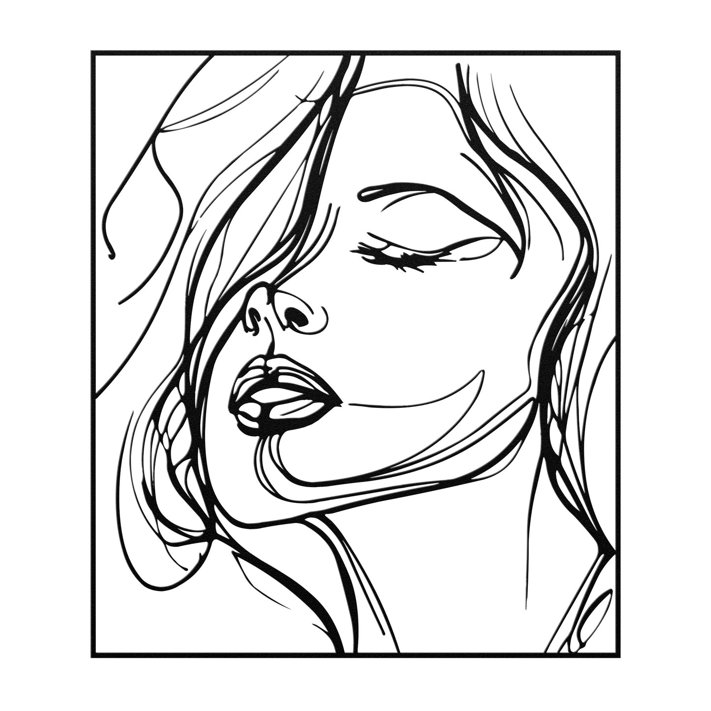 Sketch Of A Beautiful Woman Metal Wall Art