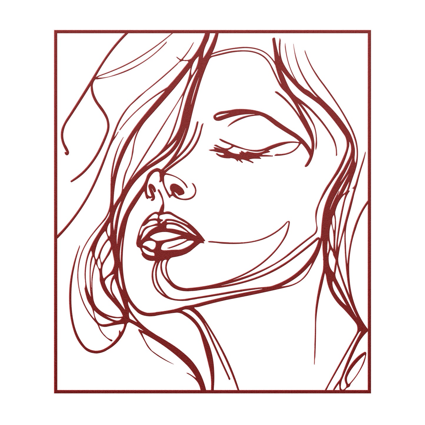 Sketch Of A Beautiful Woman Metal Wall Art