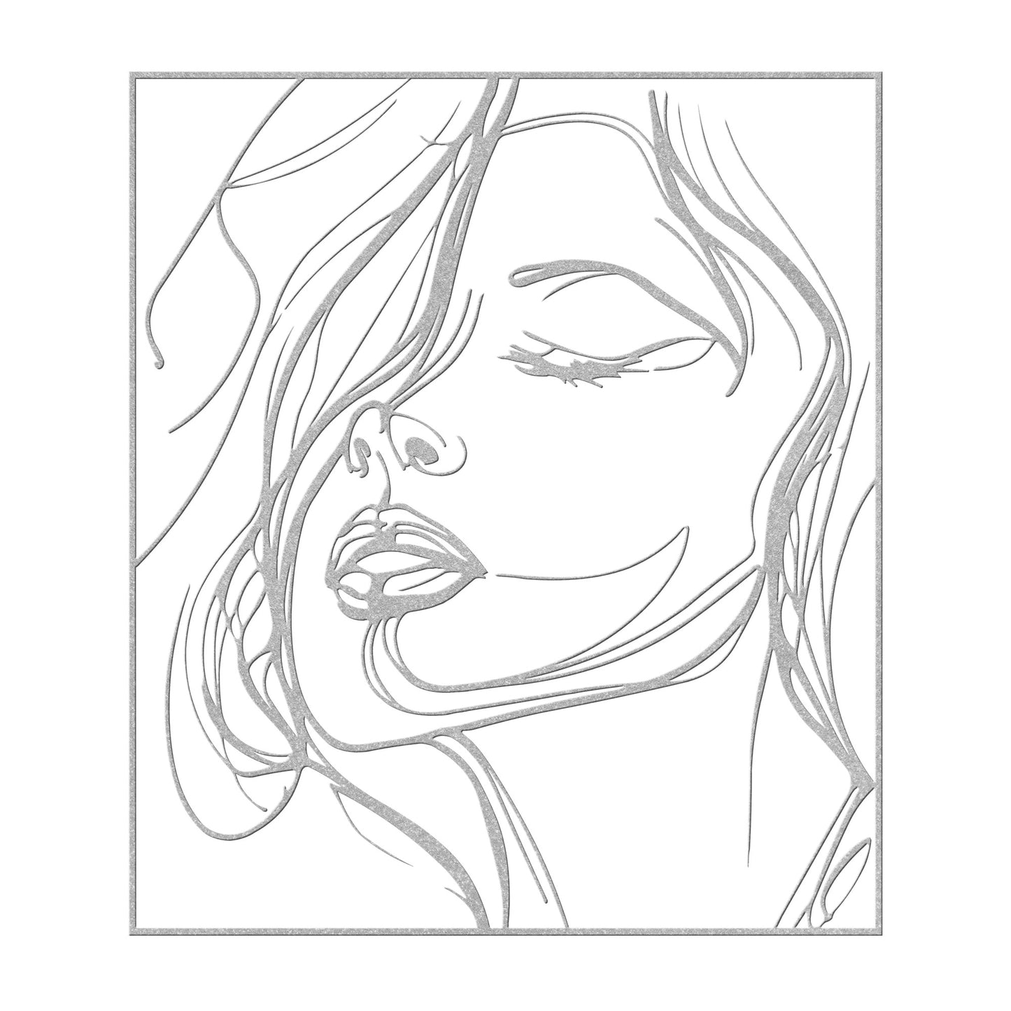 Sketch Of A Beautiful Woman Metal Wall Art