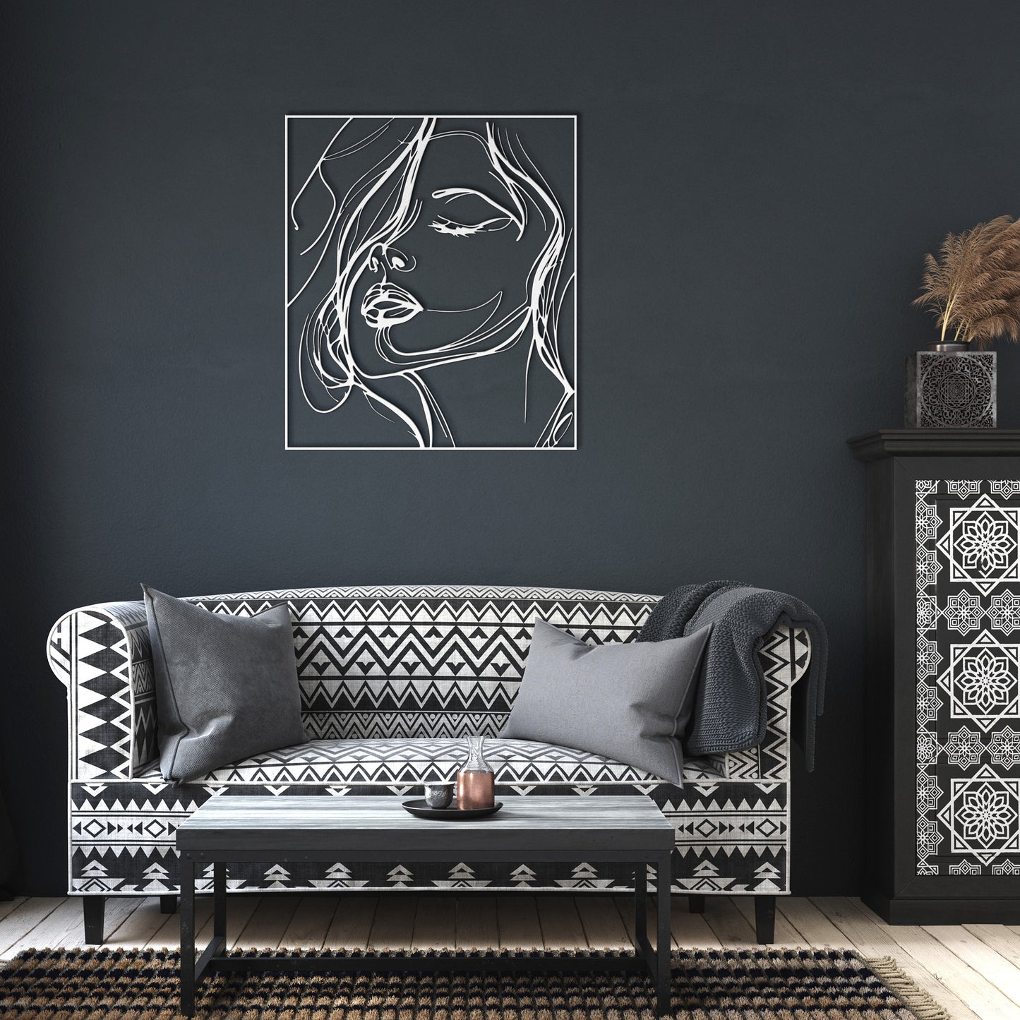 Sketch Of A Beautiful Woman Metal Wall Art