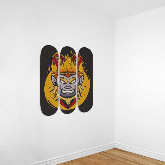 Son Wukong Monkey King 3-Deck Skateboard Wall Art: Legendary Journey