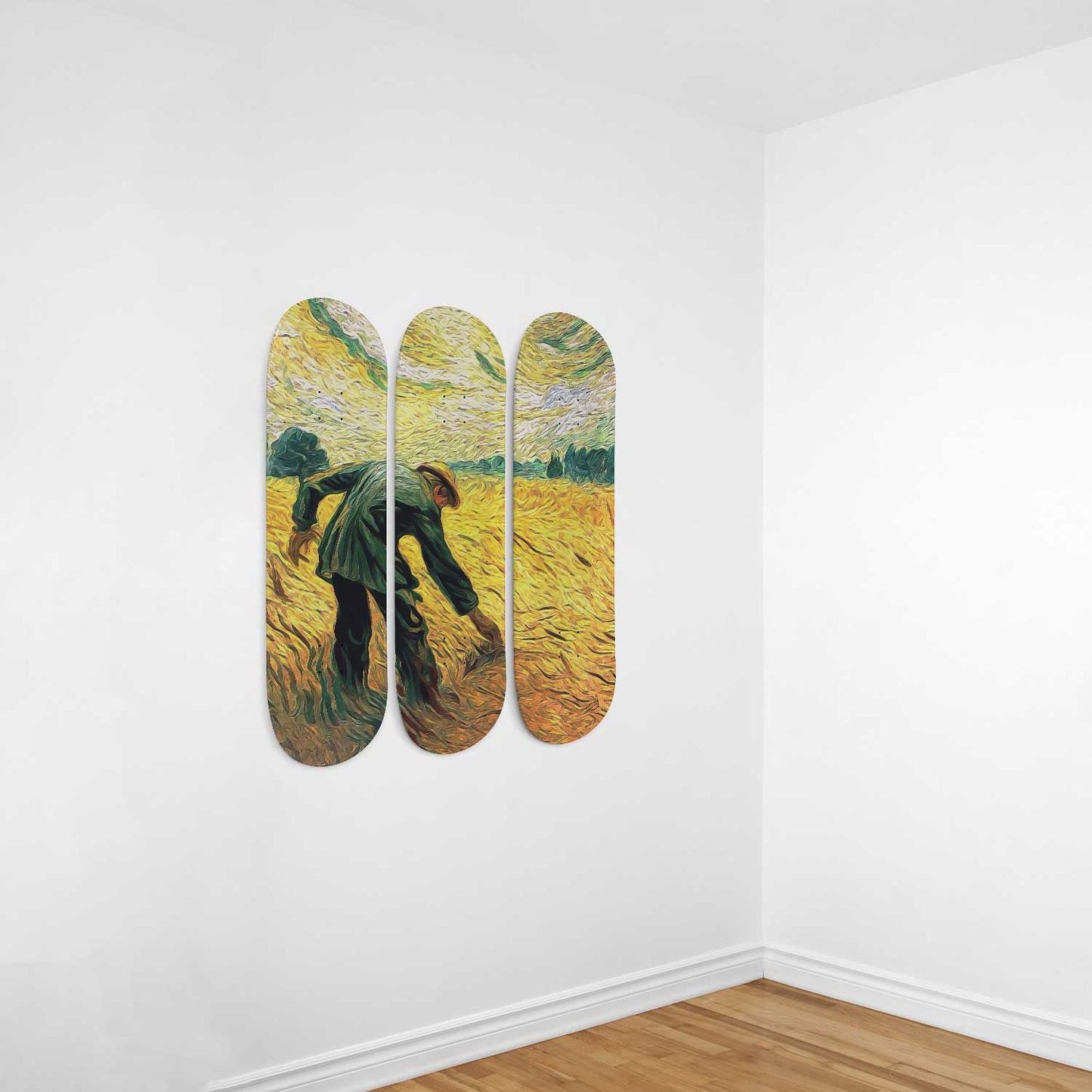 Van Gogh Sower 3-Deck Skateboard Wall Art