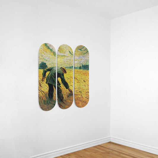 Van Gogh Sower 3-Deck Skateboard Wall Art