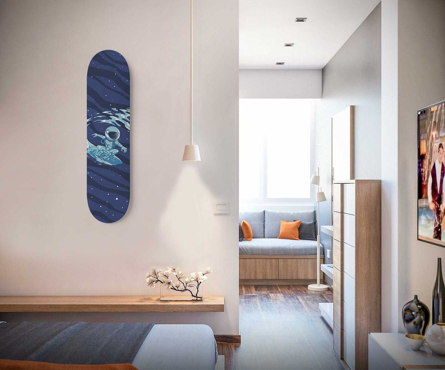 Space Surfer Skateboard Wall Art