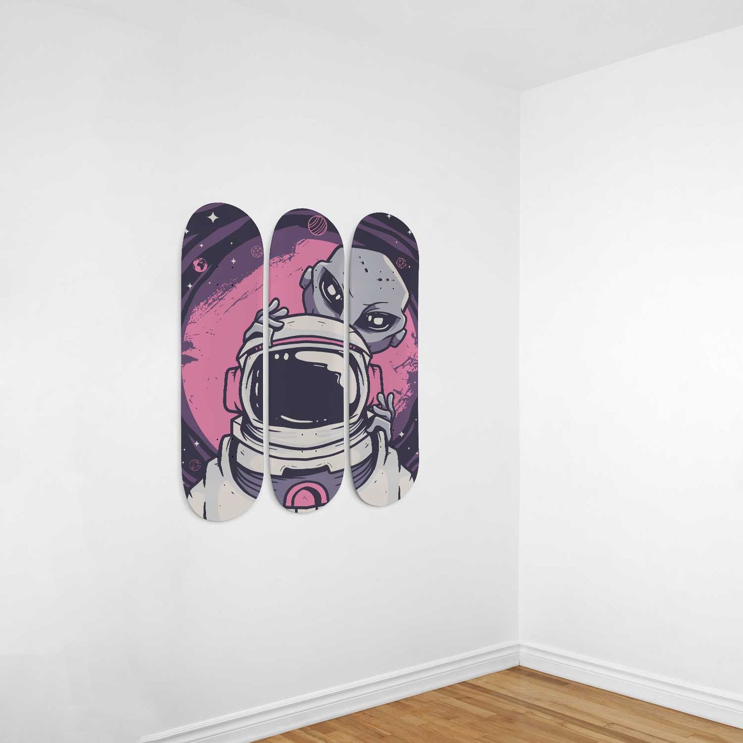 Stranger Friend 3-Deck Skateboard Wall Art: Unique Design