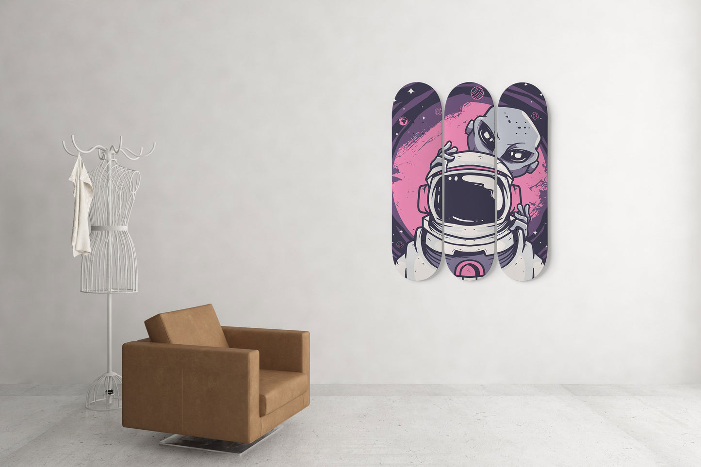 Stranger Friend 3-Deck Skateboard Wall Art: Unique Design