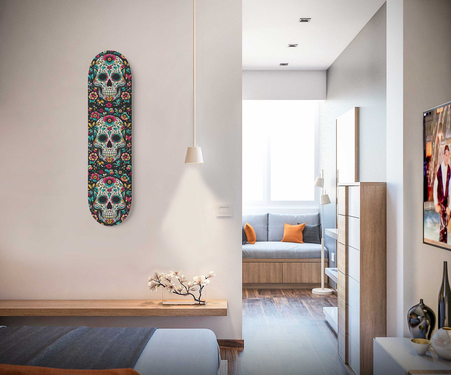 Sugar Skull #3.0 Skateboard Wall Art