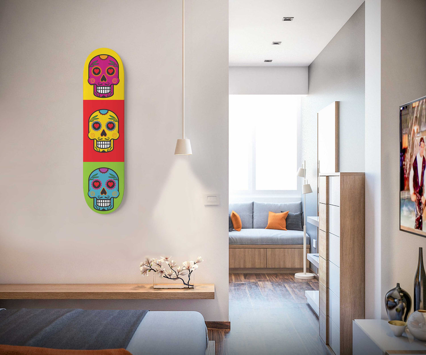 Sugar Skull #4.0 1 Deck Skateboard Wall Art