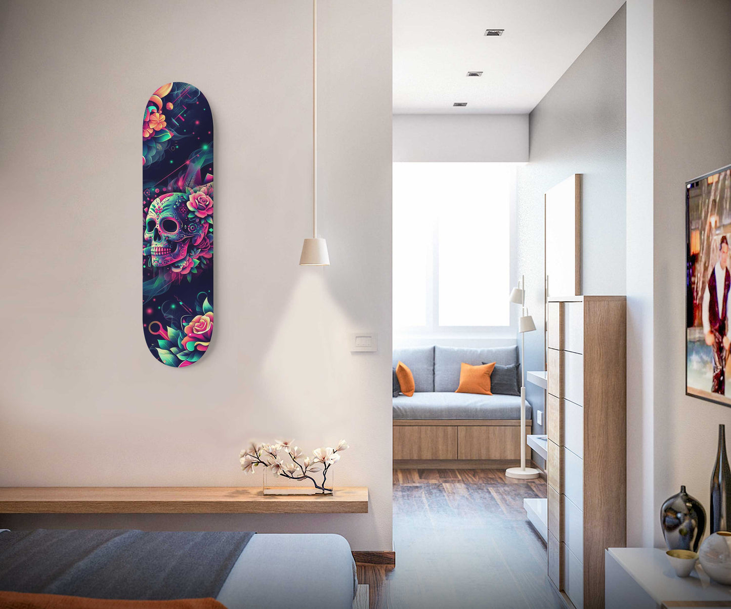 Sugar Skull #5.0 Skateboard Wall Art