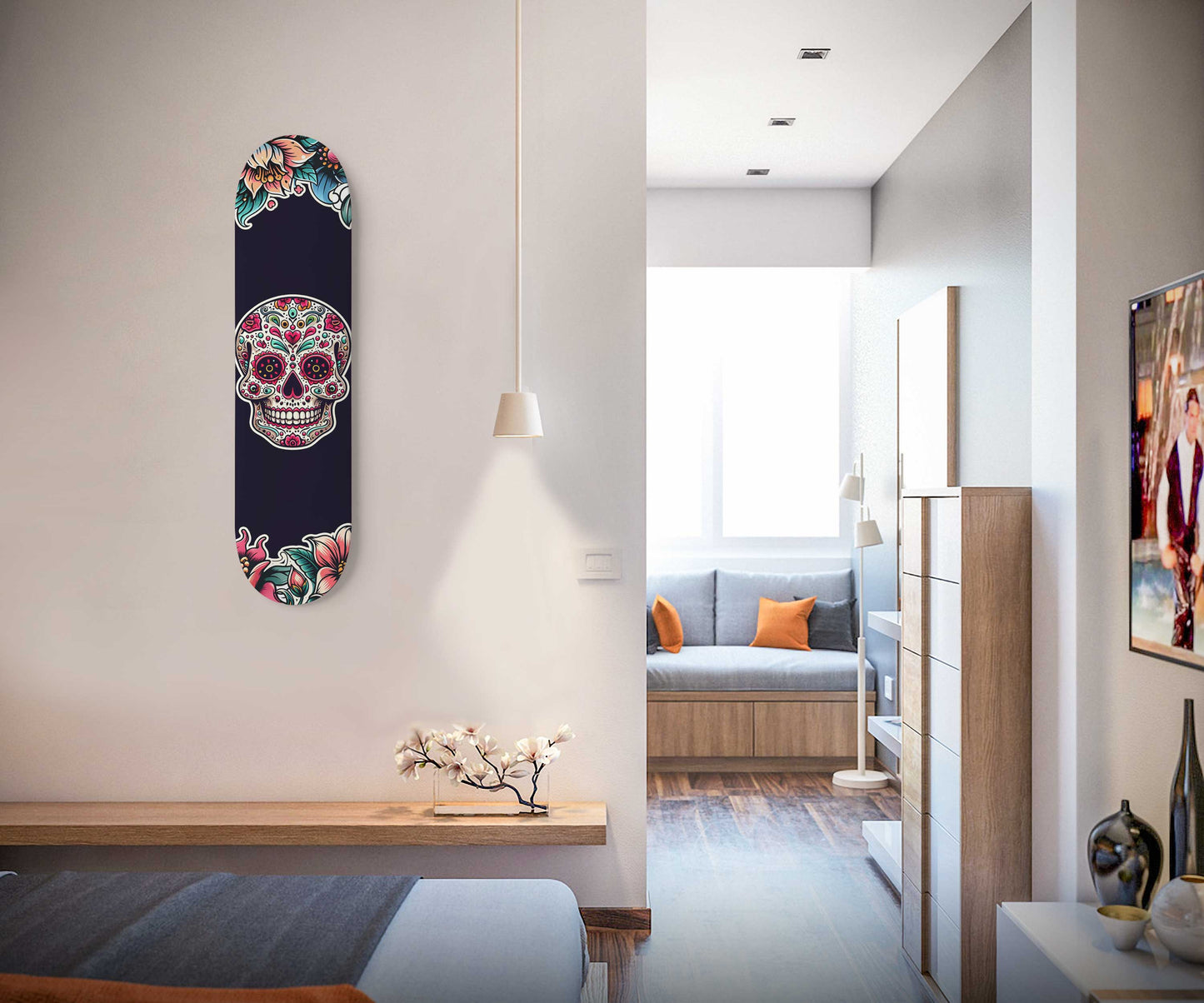 Sugar Skull #6.0 Skateboard Wall Art