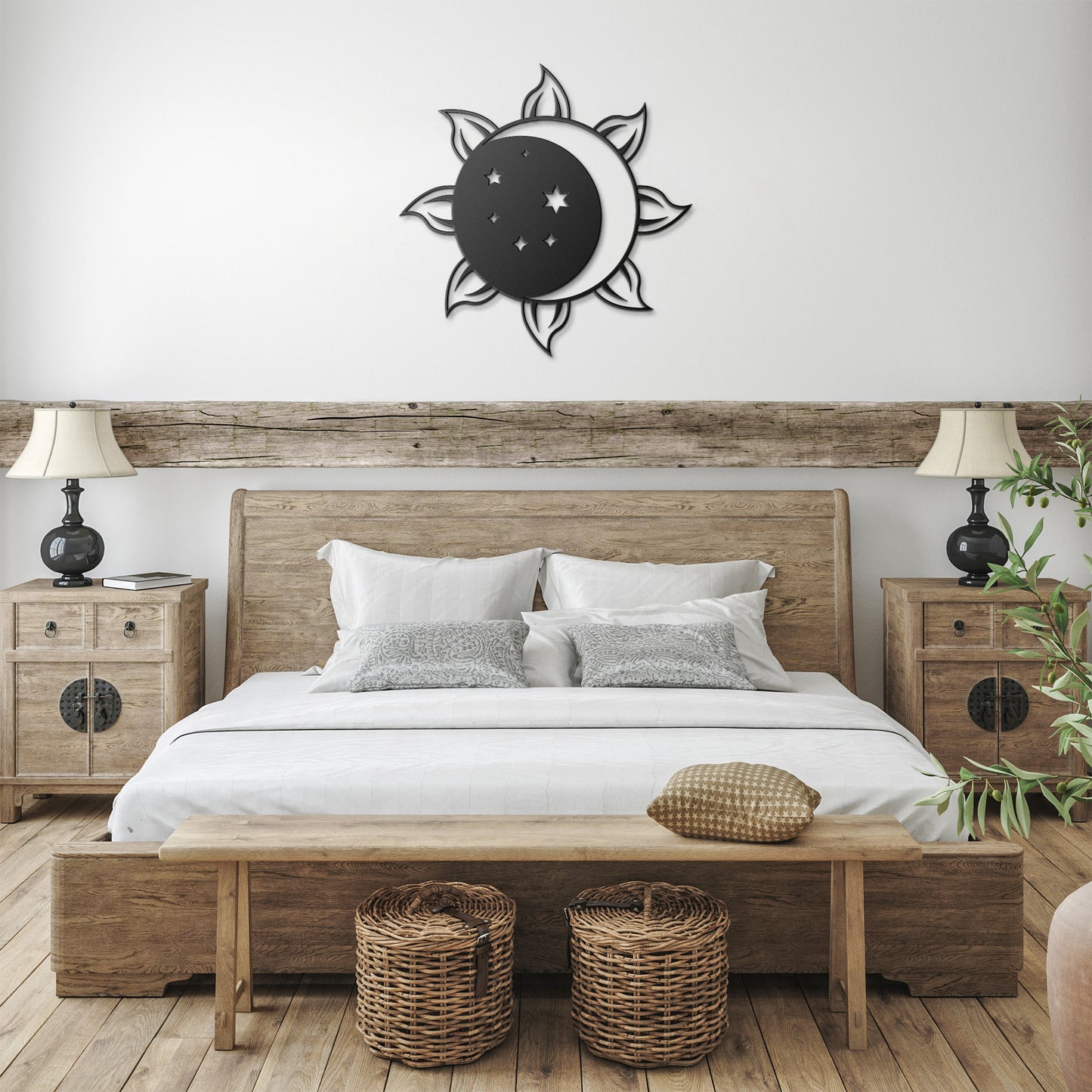 Sun Moon and Stars Metal Wall Art