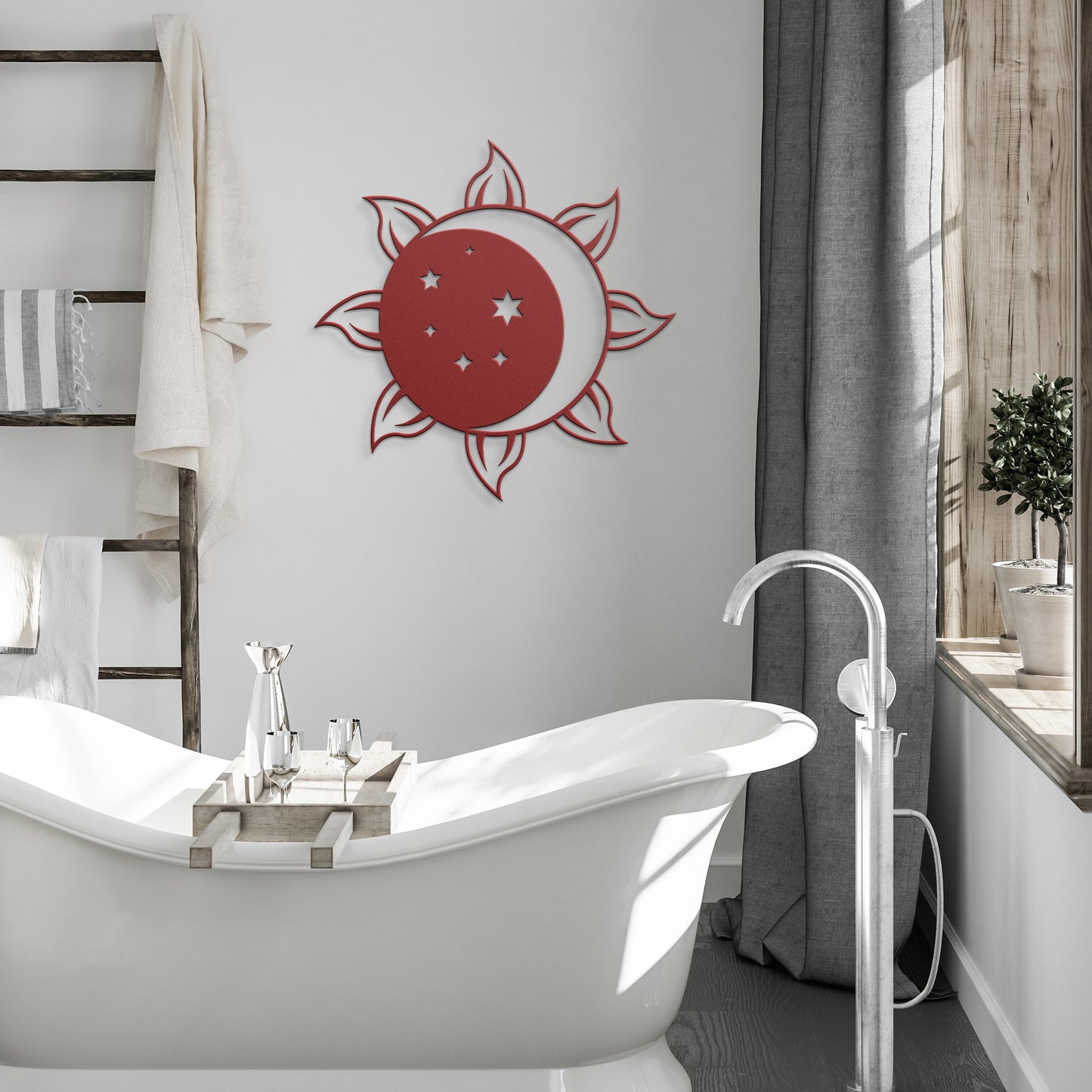 Sun Moon and Stars Metal Wall Art
