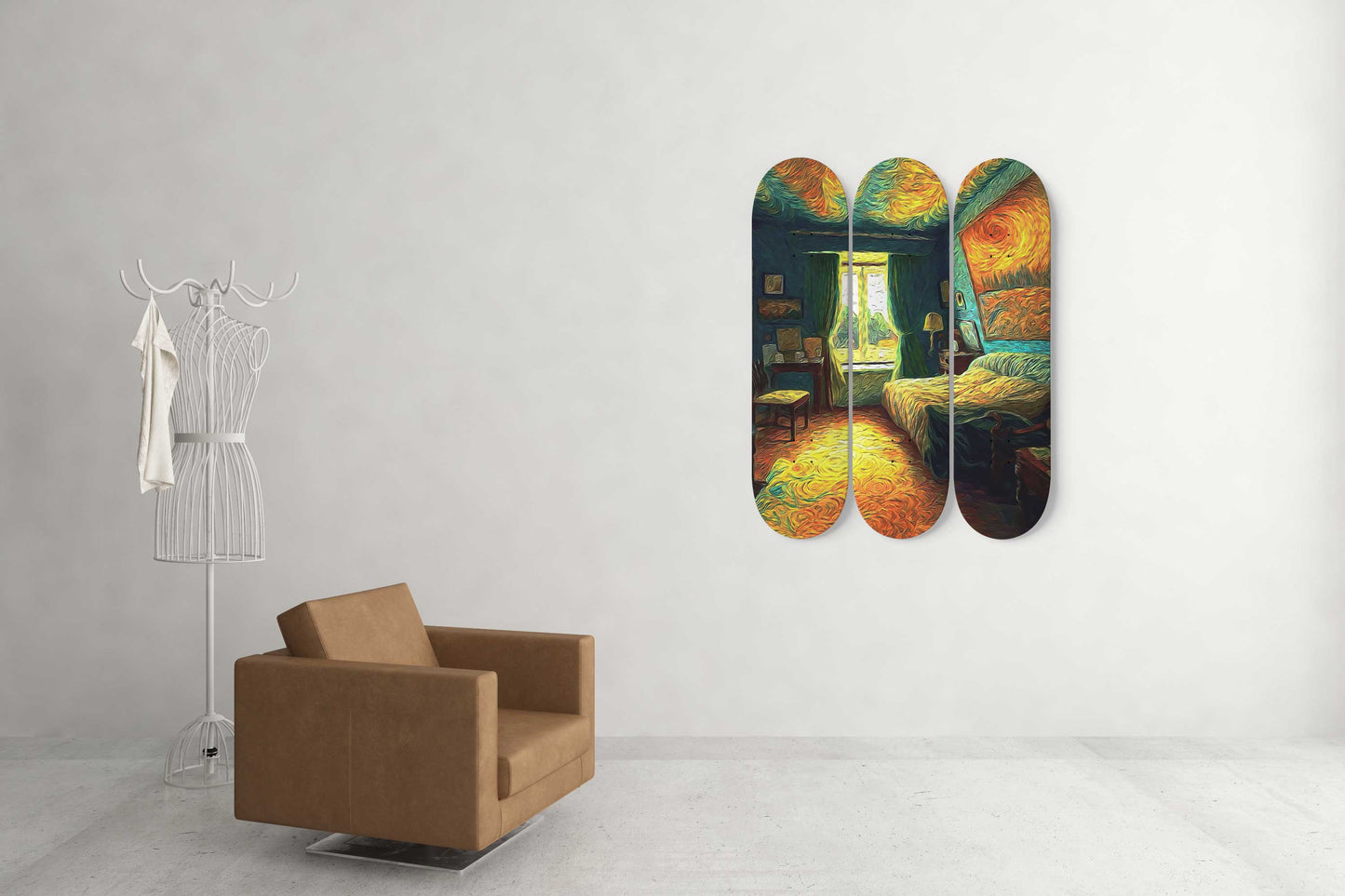 Van Gogh The Bedroom 3-Deck Skateboard Wall Art