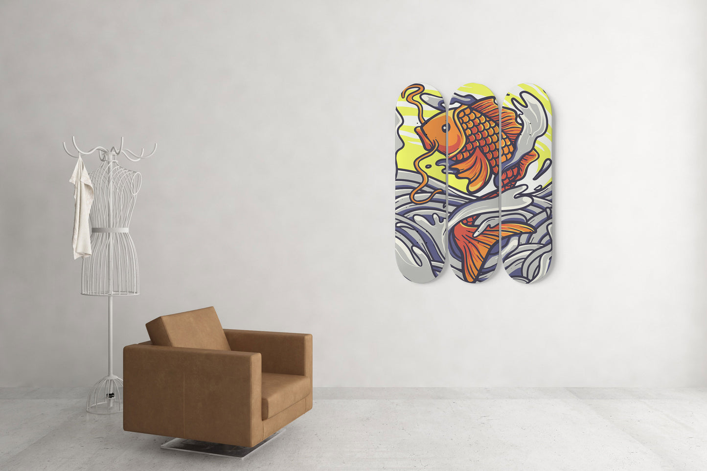 The Golden Fortune 3 Deck Skateboard Wall Art