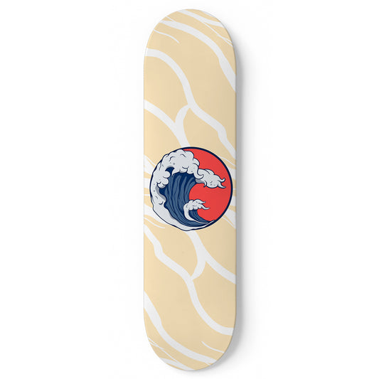 The Huge Japanese Wave Skateboard Wall Art