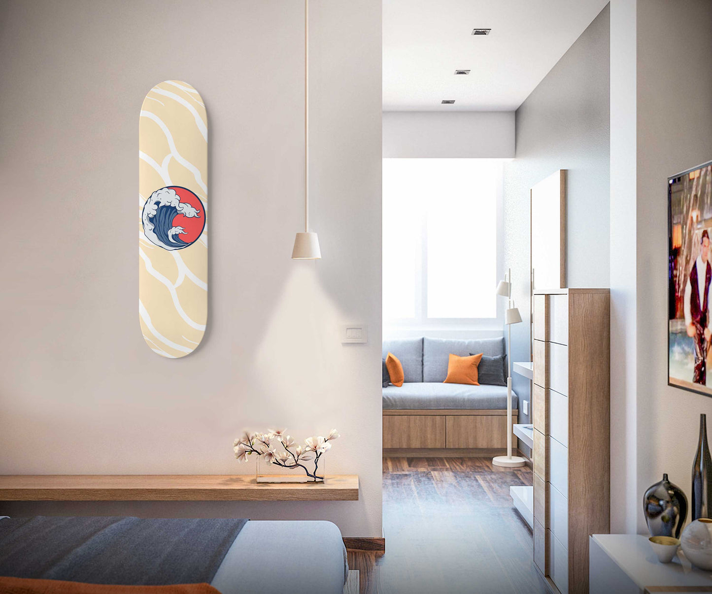 The Huge Japanese Wave Skateboard Wall Art