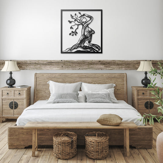 Tree Of Life Lady Metal Wall Art