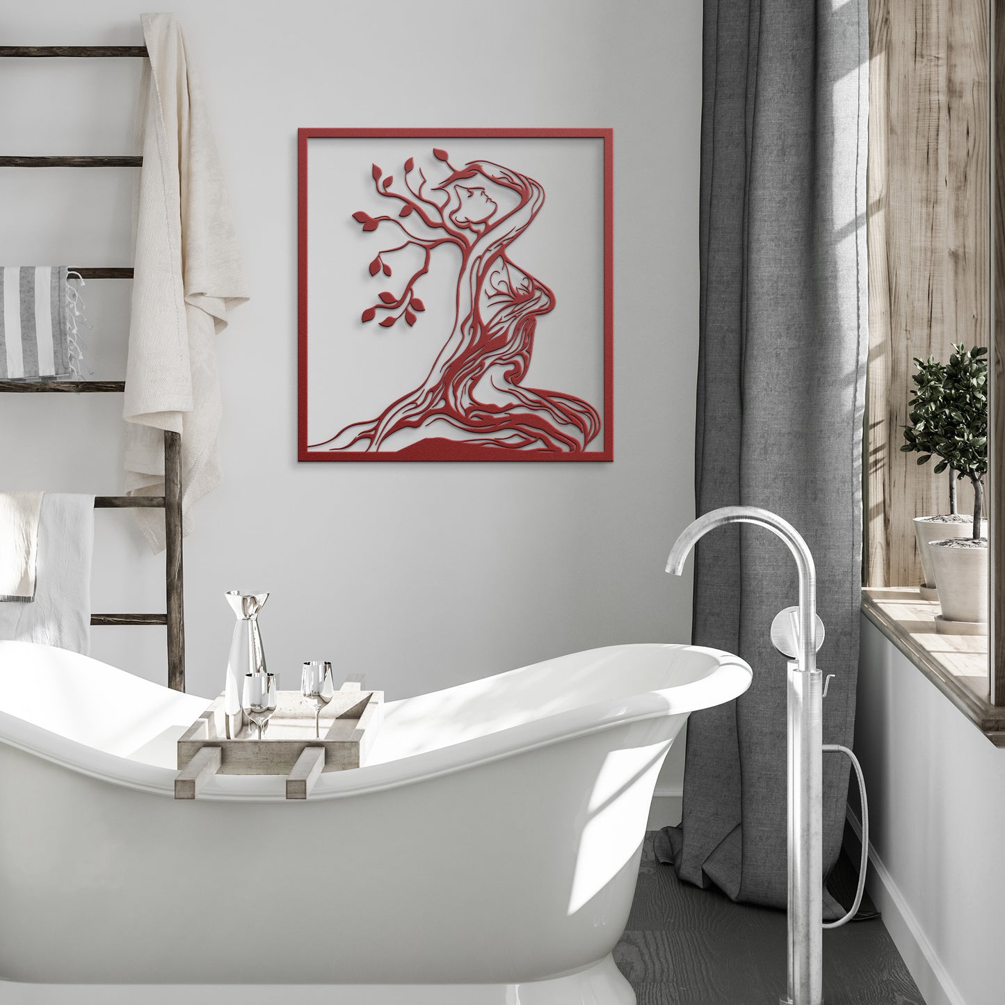 Tree Of Life Lady Metal Wall Art