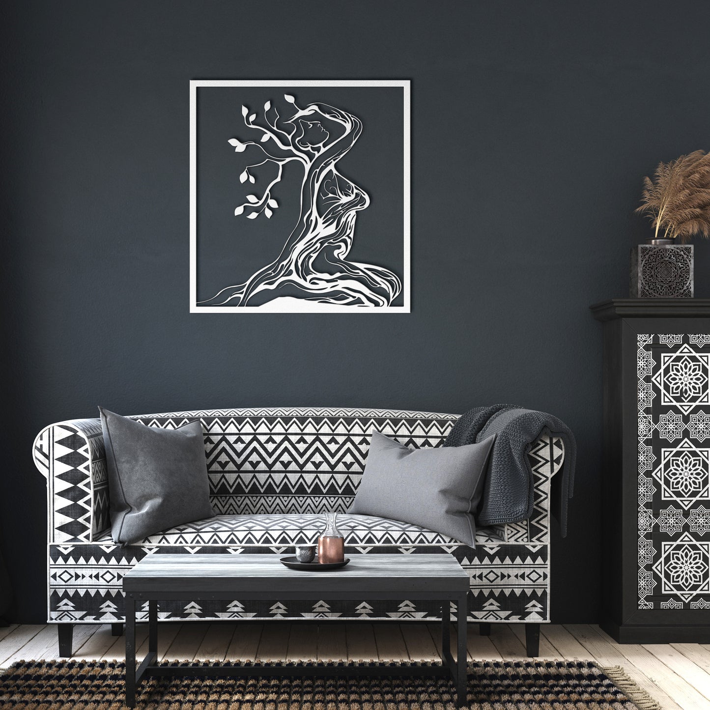 Tree Of Life Lady Metal Wall Art