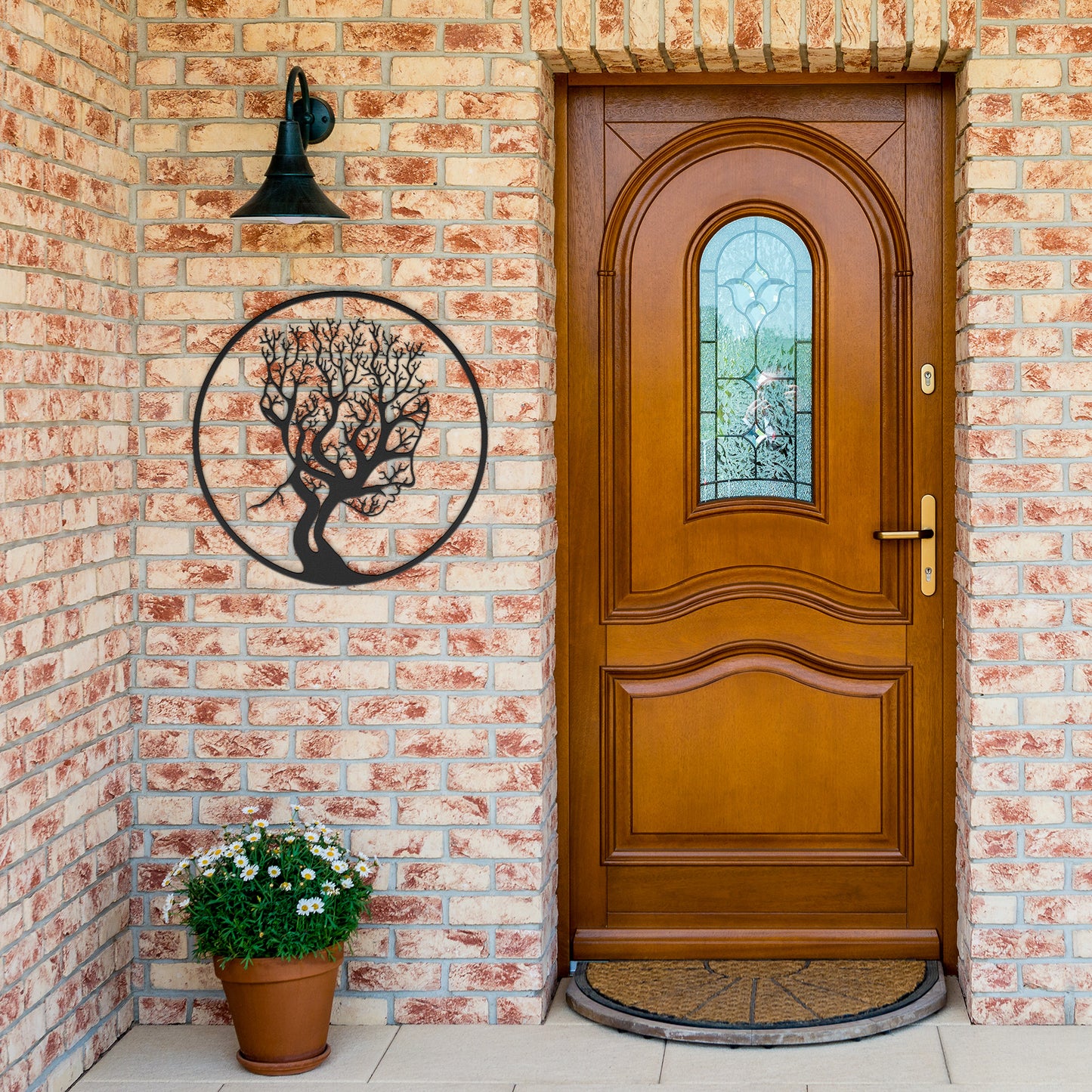 Woman Figure On A Tree Metal Wall Art