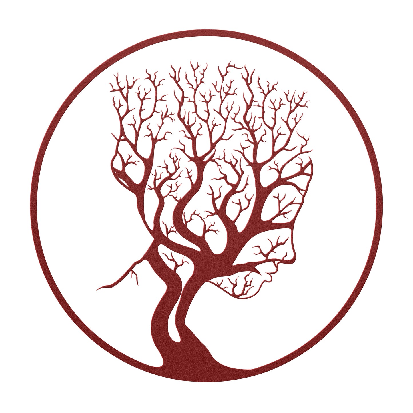 Woman Figure On A Tree Metal Wall Art