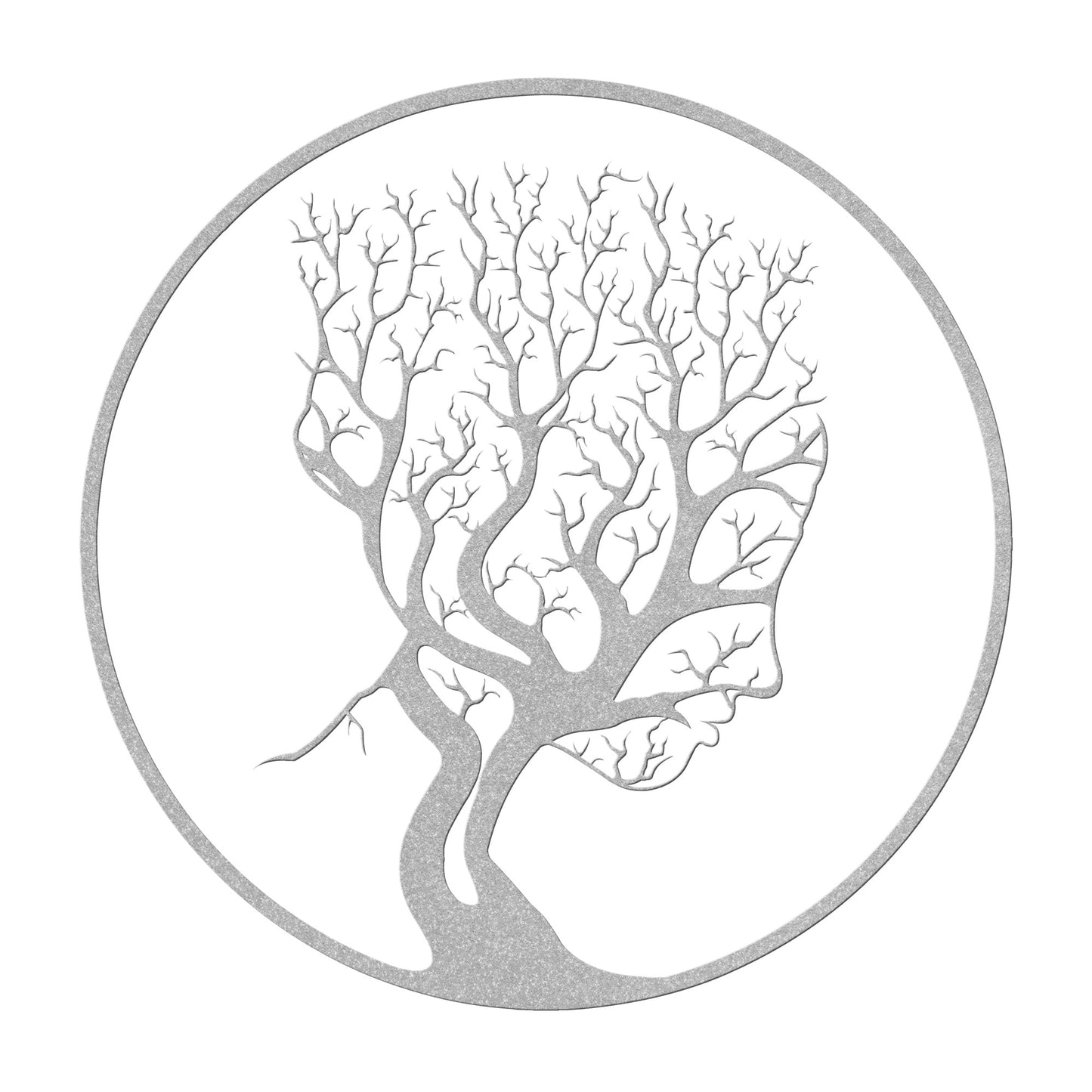 Woman Figure On A Tree Metal Wall Art