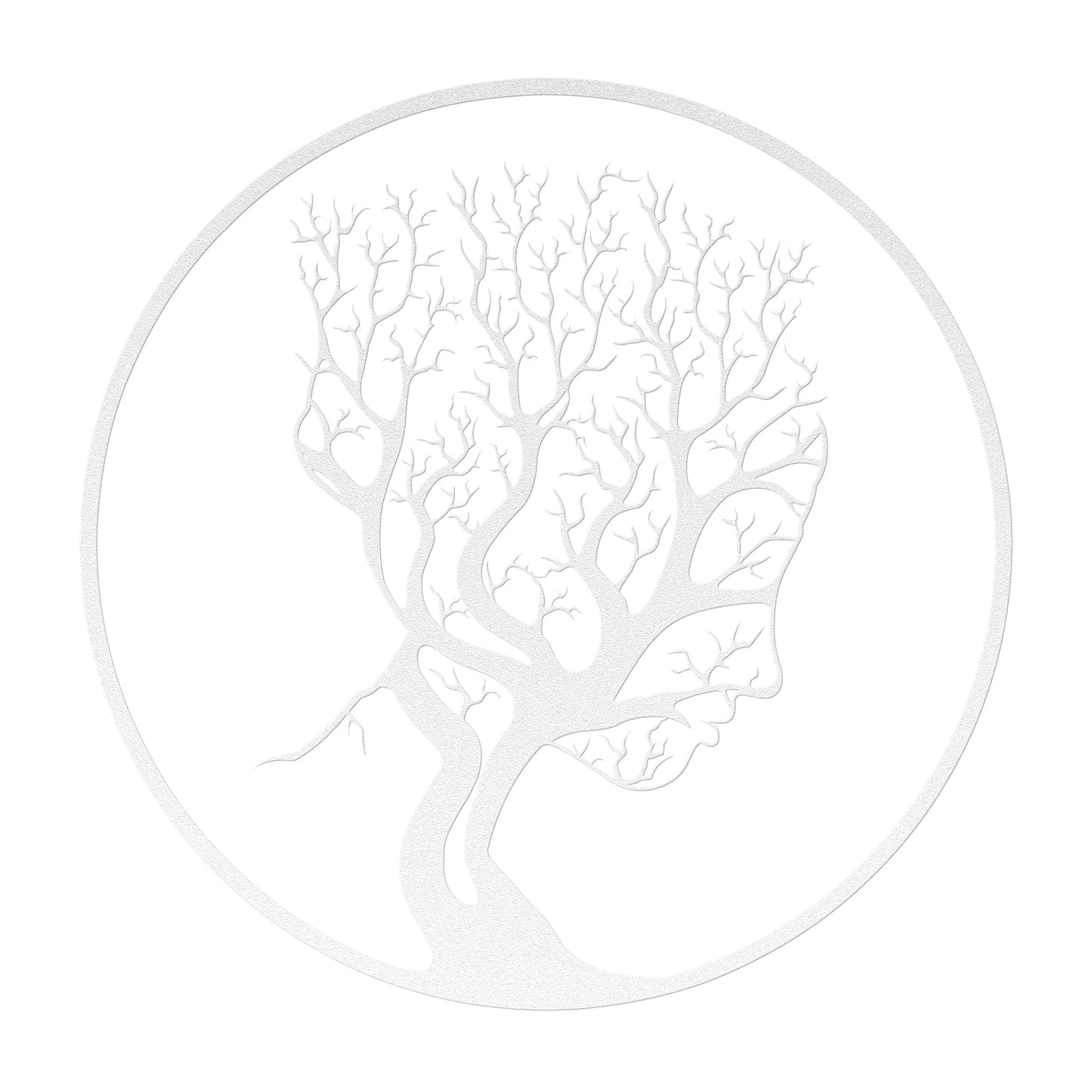 Woman Figure On A Tree Metal Wall Art