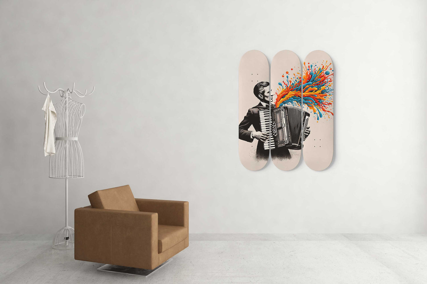 Accordion 3-Deck Skateboard Wall Art