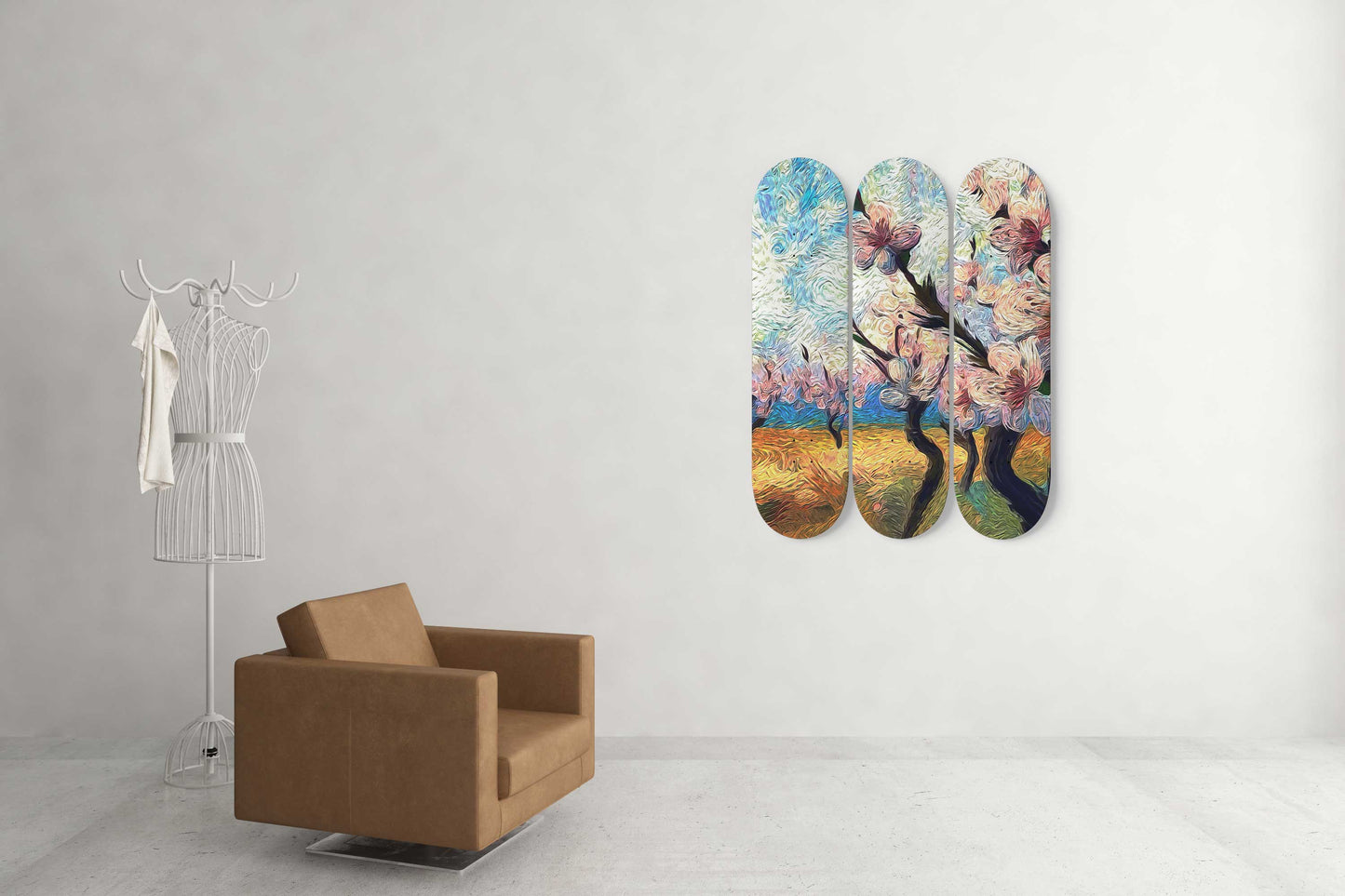 Van Gogh Almond Blossom 3-Deck Skateboard Wall Art: A Blossoming Masterpiece