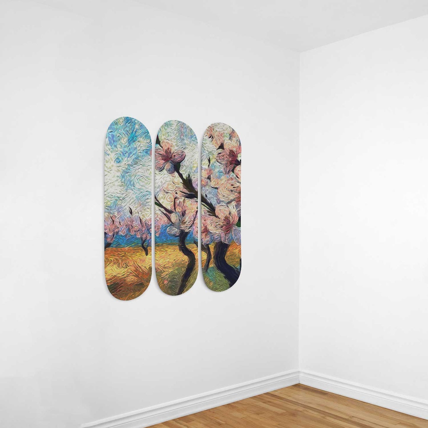Van Gogh Almond Blossom 3-Deck Skateboard Wall Art: A Blossoming Masterpiece