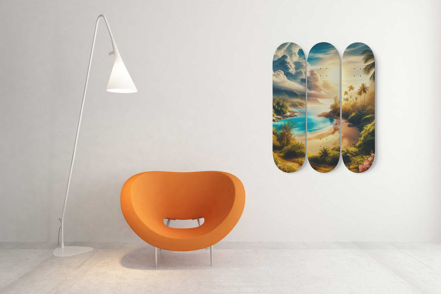 Beach 3-Deck Skateboard Wall Art