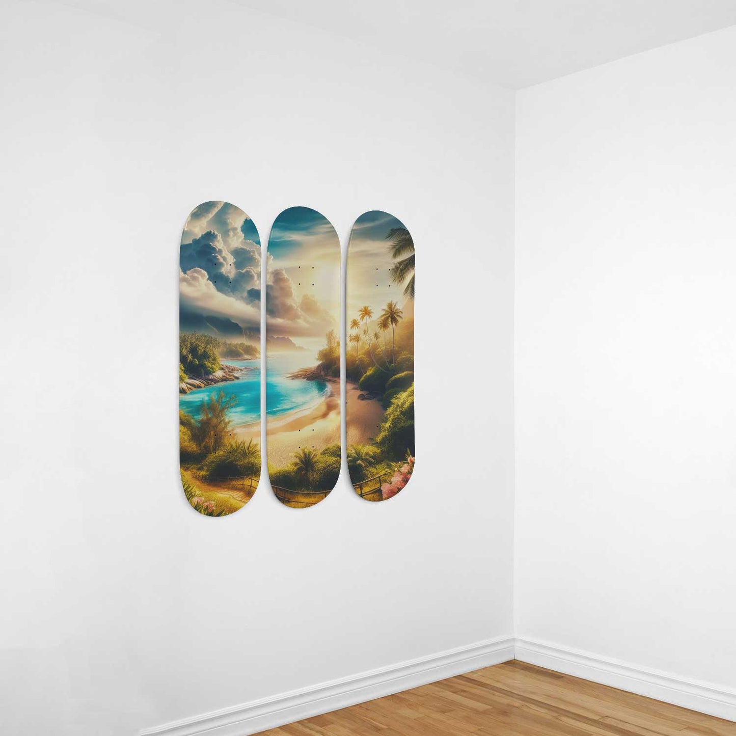 Beach 3-Deck Skateboard Wall Art