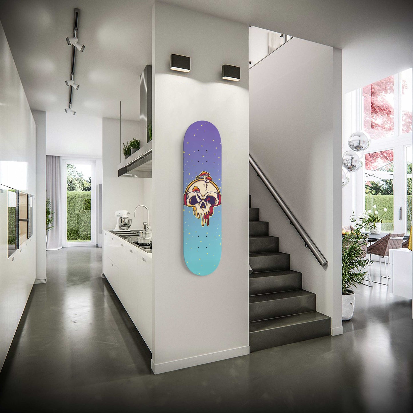 Beats and Skull Skateboard Wall Art
