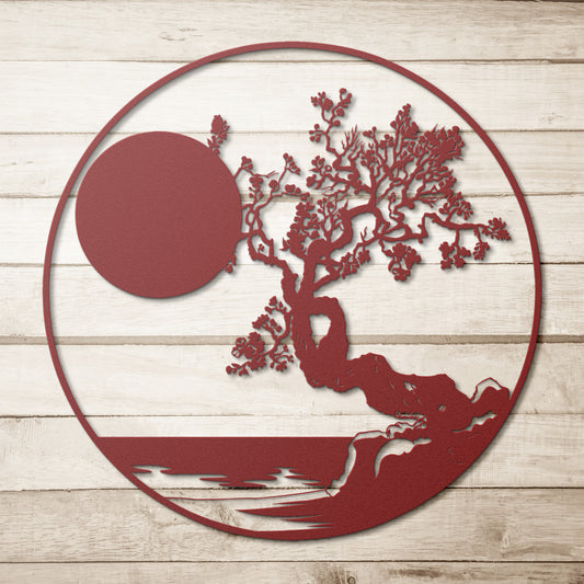 Beautiful Japanese Sunset Metal Wall Art