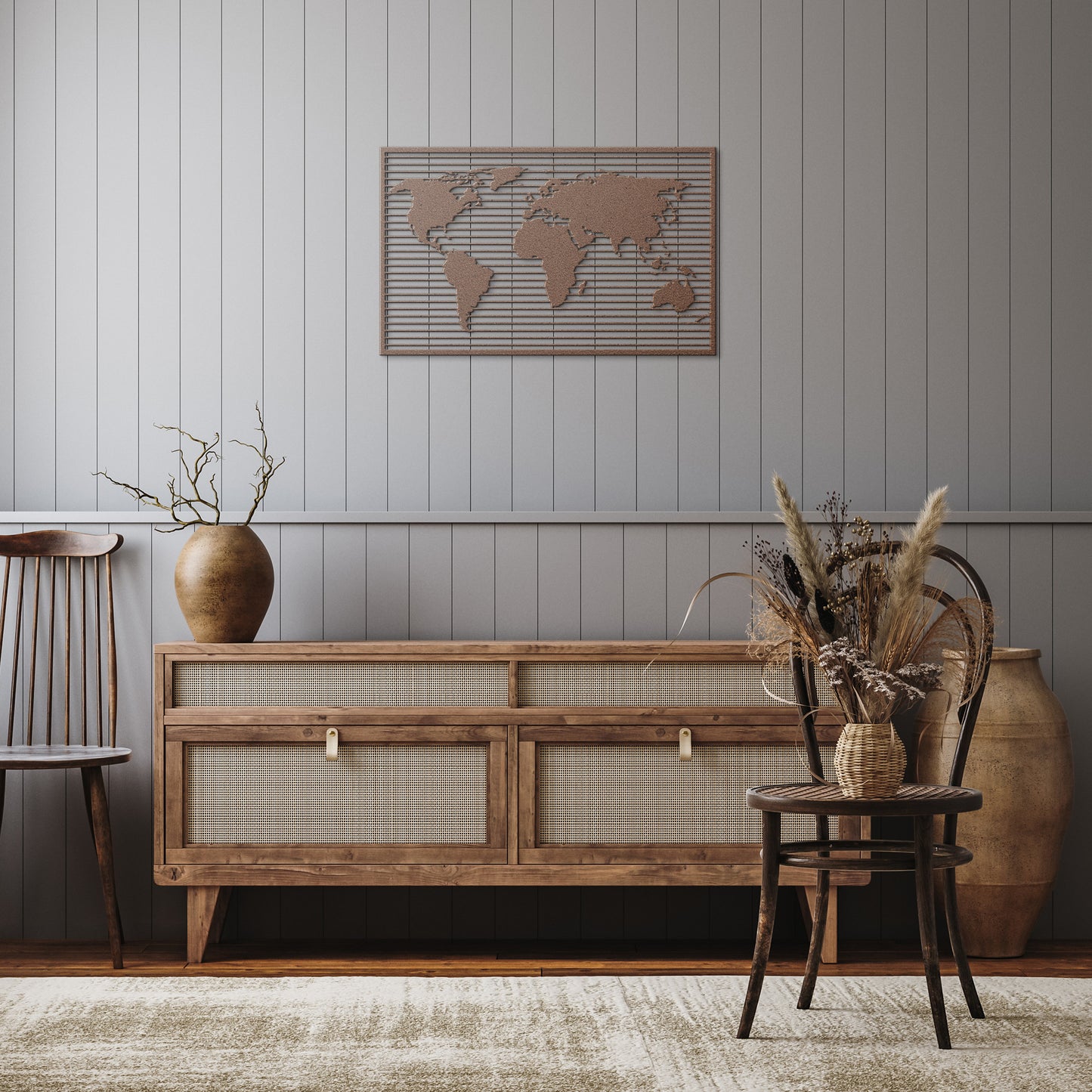 Beautiful World Map Metal Wall Art