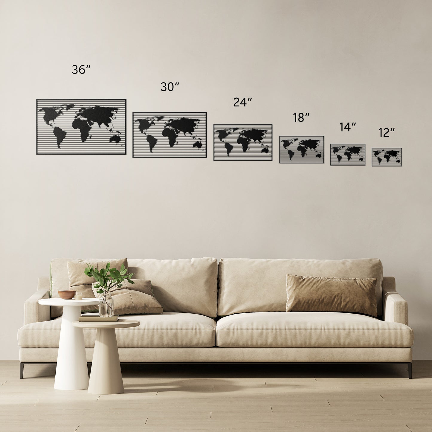 Beautiful World Map Metal Wall Art