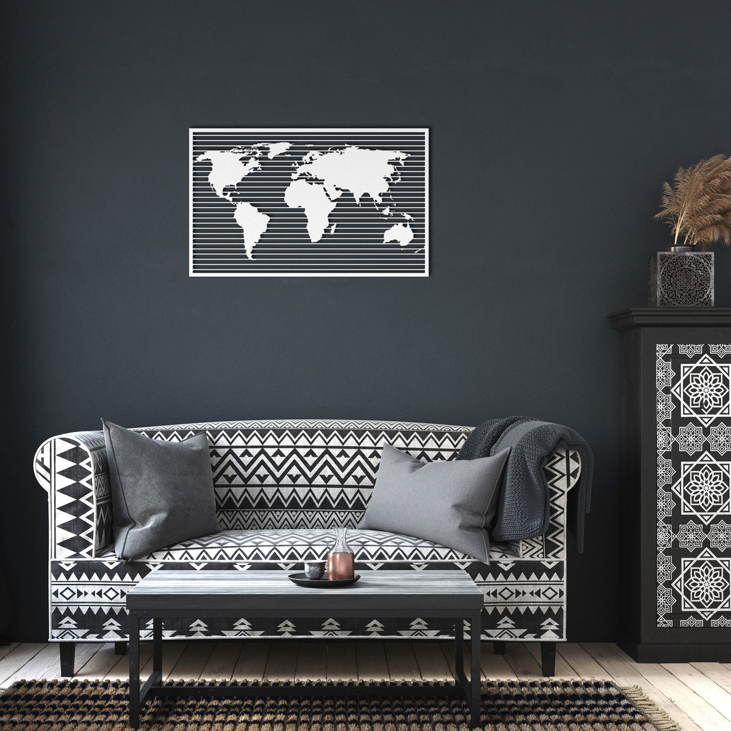Beautiful World Map Metal Wall Art