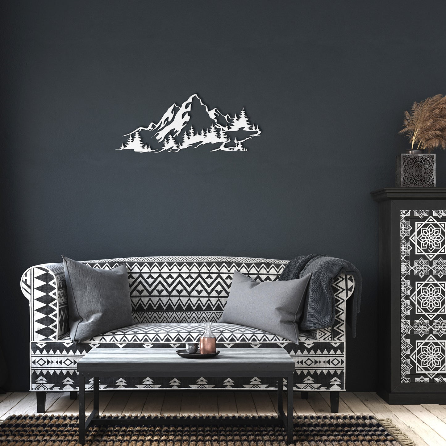 Beautiful Winter Mountain Metal Wall Art