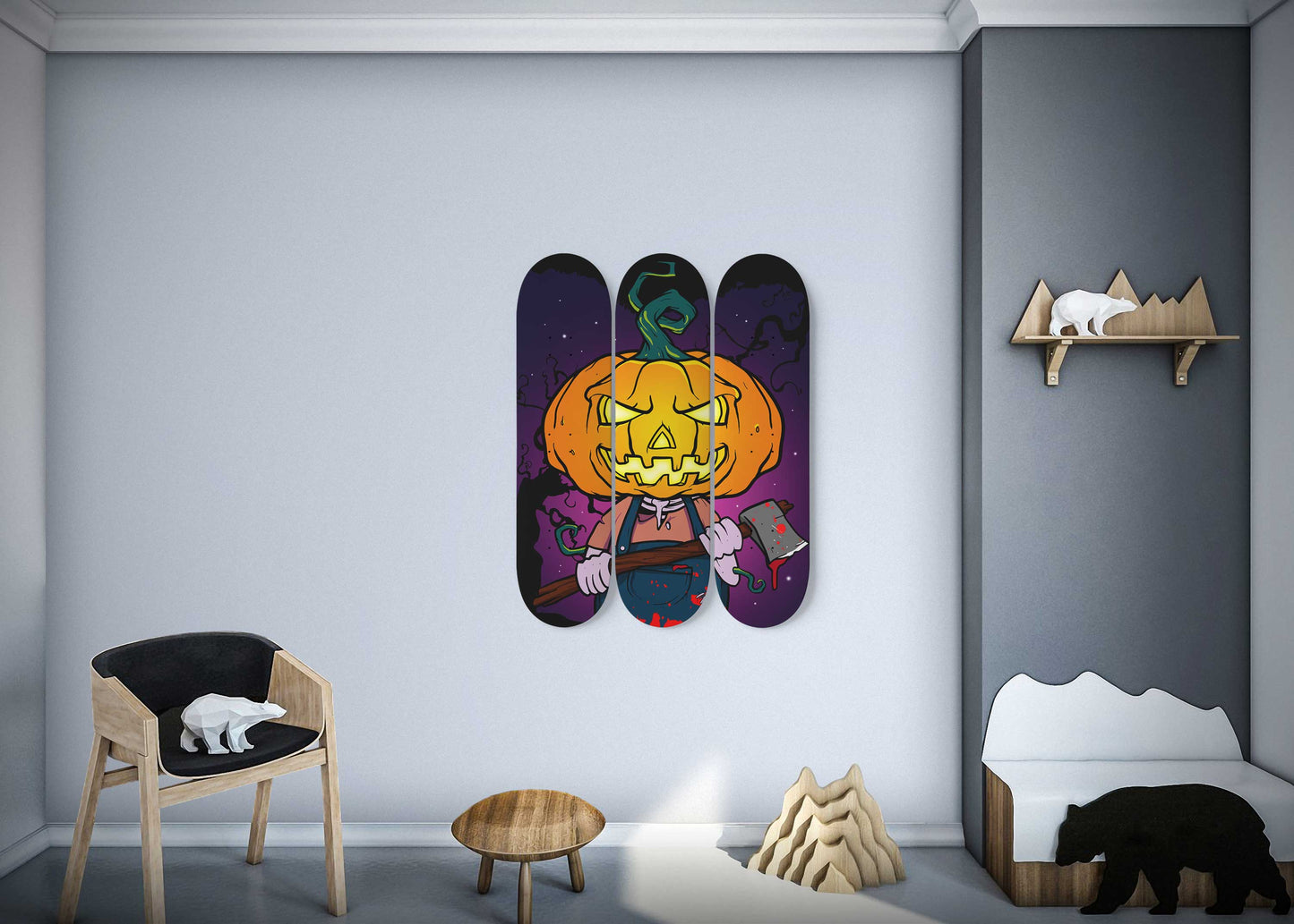 Halloween Boogeyman #1.0 3 Deck Skateboard Wall Art: Spooky Home Decor
