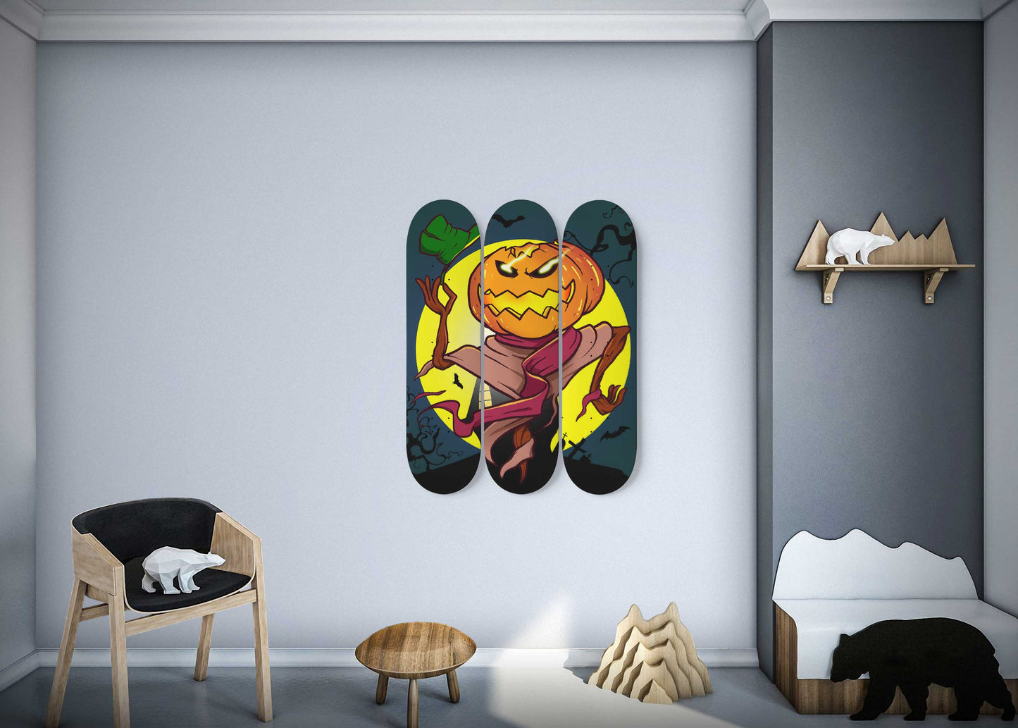 Halloween Boogeyman #2.0 3 Deck Skateboard Wall Art: Spooky Home Decor