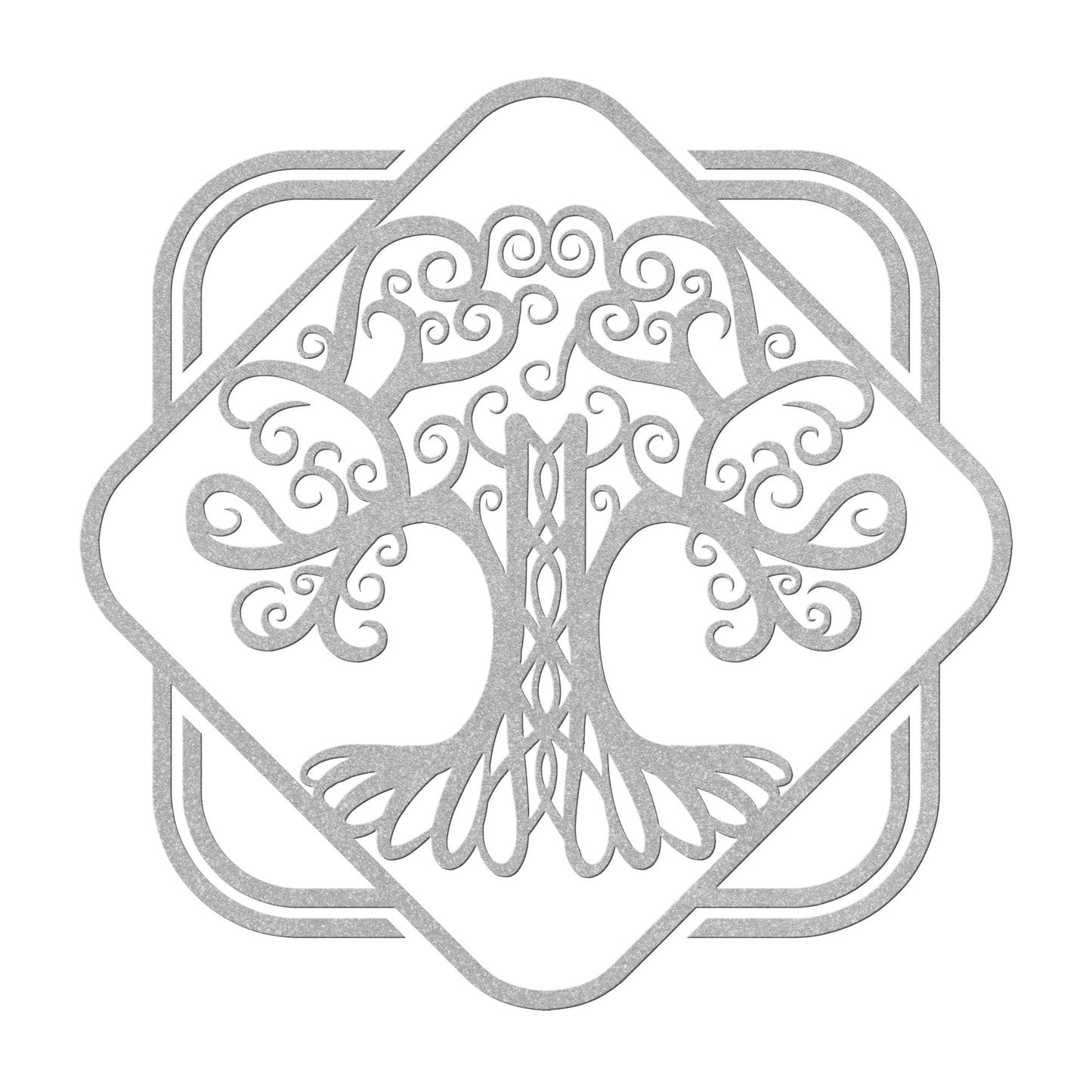 Celtic Tree in a Frame Metal Wall Art