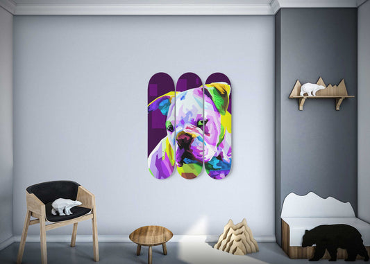 Cute Dog #3.0 3-Deck Skateboard Wall Art