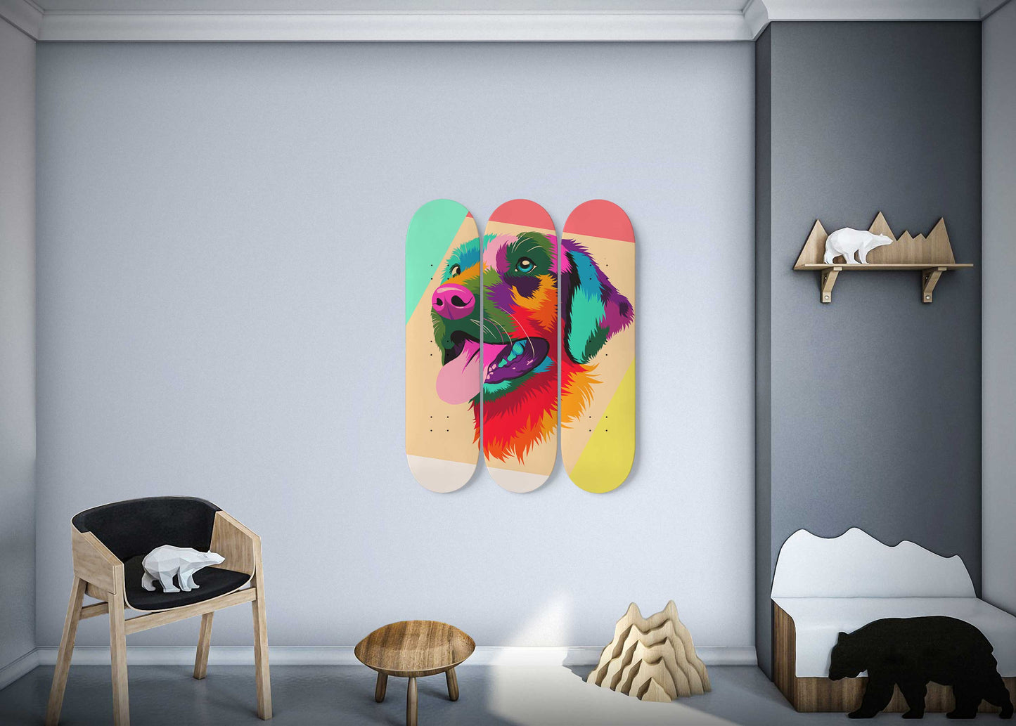 Cute Dog #4.0 3-Deck Skateboard Wall Art